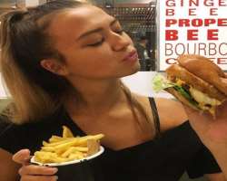 Nia Pickering eating non vegetarian food